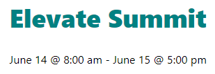 Elevate Summit June 14